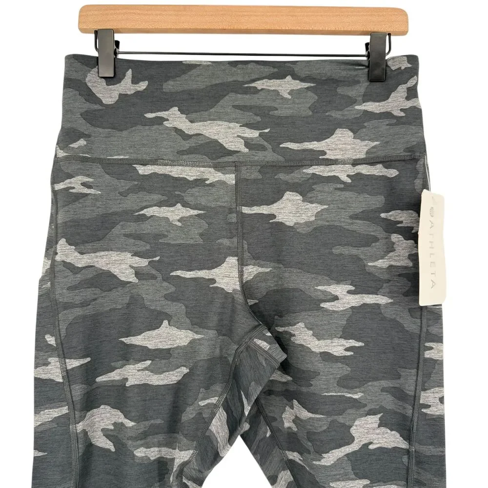 Athleta Camo 7/8 Leggings 1X Gray High Rise Compression Stash Pocket Active NWT - Picture 4 of 16